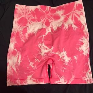 Pink tie dye shorts, size medium, good condition